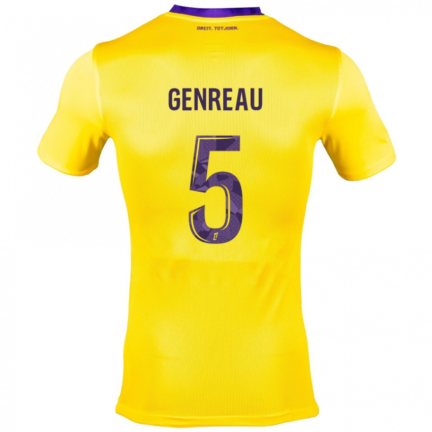 Niño Camiseta Denis Genreau #5 Amarillo Morado 2ª Equipación 2024/25 La Camisa Perú