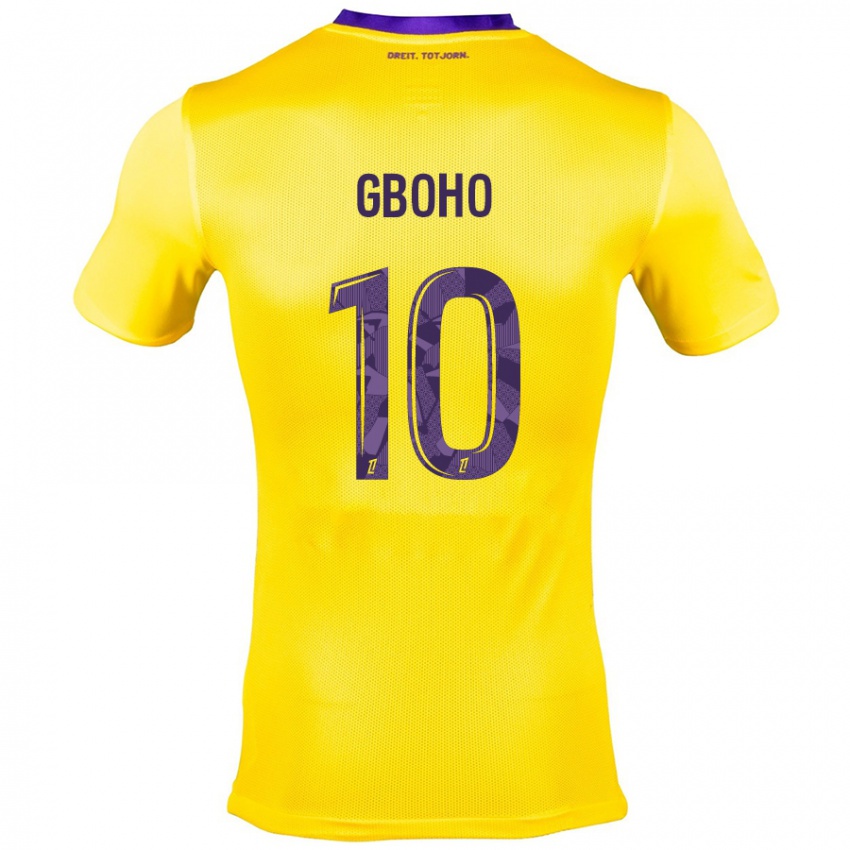 Niño Camiseta Yann Gboho #10 Amarillo Morado 2ª Equipación 2024/25 La Camisa Perú