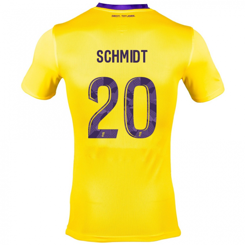 Niño Camiseta Niklas Schmidt #20 Amarillo Morado 2ª Equipación 2024/25 La Camisa Perú