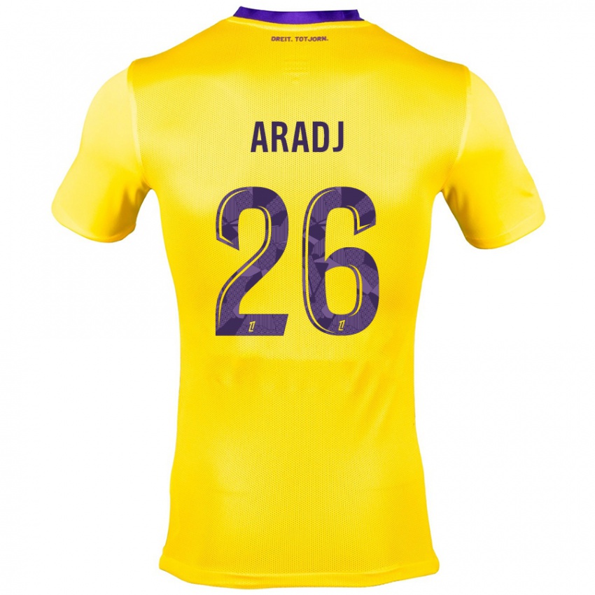 Niño Camiseta Ylies Aradj #26 Amarillo Morado 2ª Equipación 2024/25 La Camisa Perú