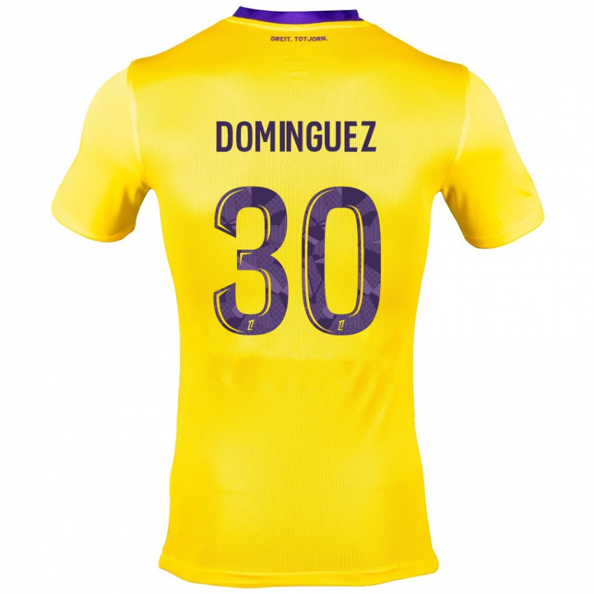 Niño Camiseta Álex Domínguez #30 Amarillo Morado 2ª Equipación 2024/25 La Camisa Perú