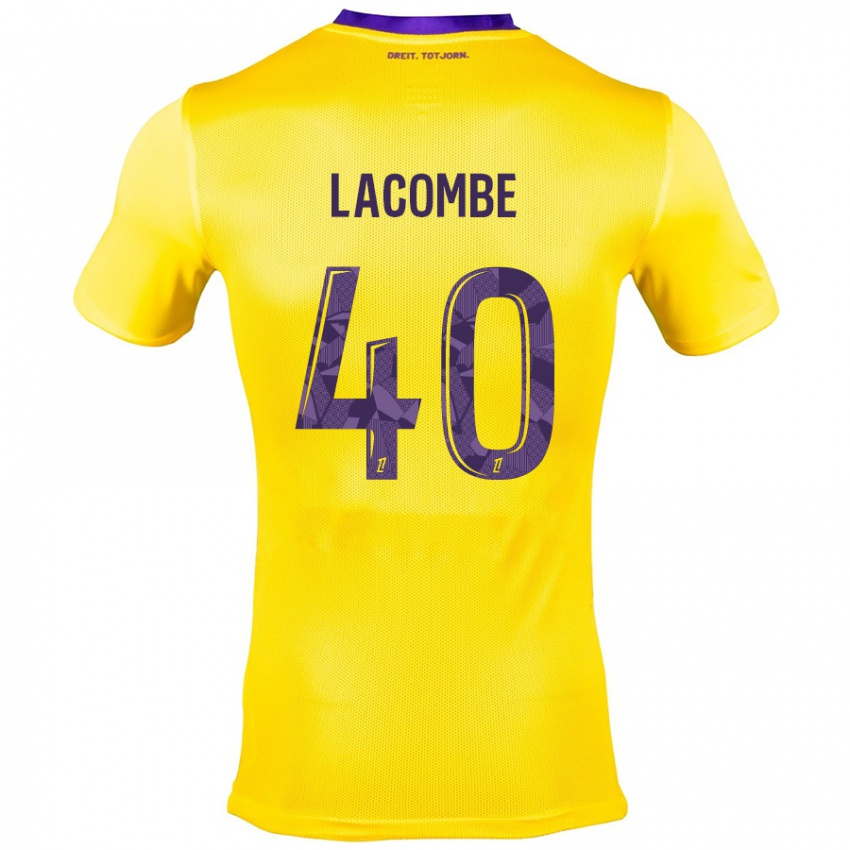 Niño Camiseta Justin Lacombe #40 Amarillo Morado 2ª Equipación 2024/25 La Camisa Perú