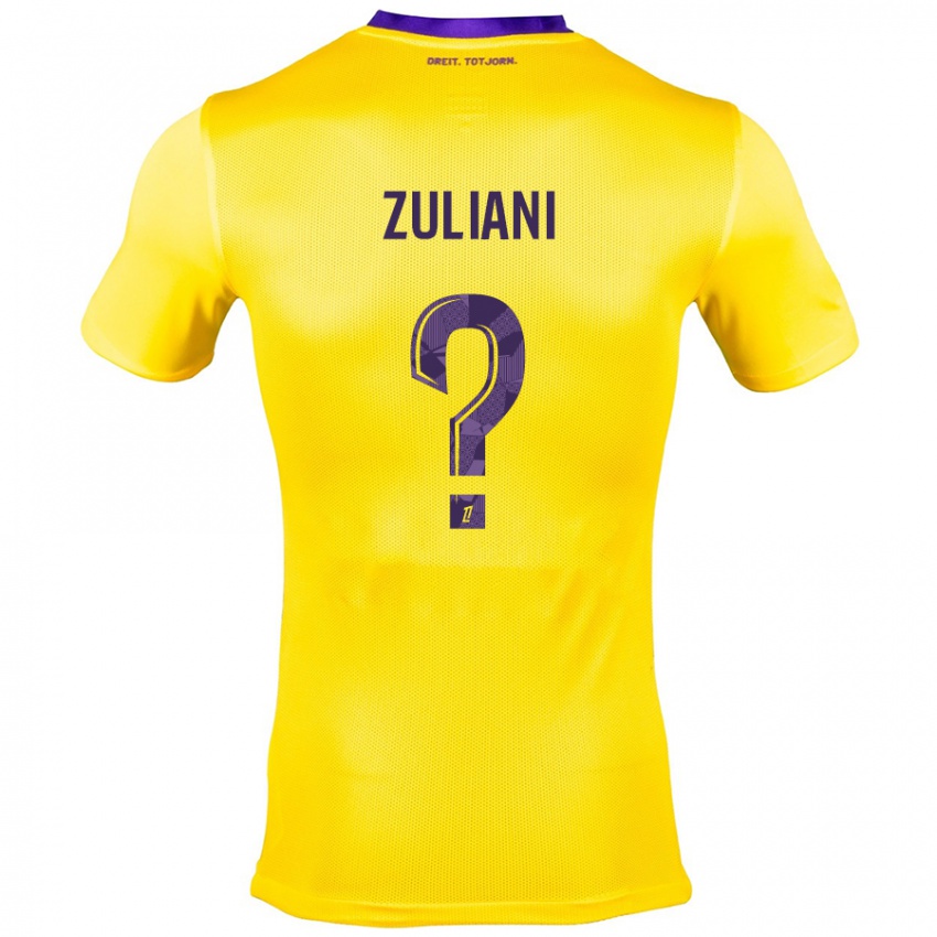 Niño Camiseta Edhy Zuliani #0 Amarillo Morado 2ª Equipación 2024/25 La Camisa Perú