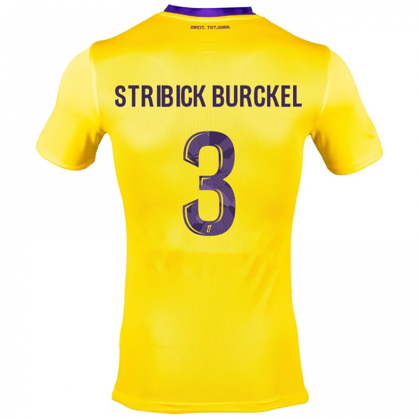 Niño Camiseta Laetitia Stribick-Burckel #3 Amarillo Morado 2ª Equipación 2024/25 La Camisa Perú