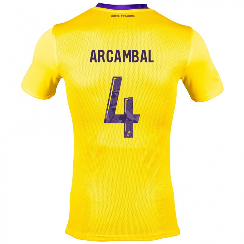 Niño Camiseta Anais Arcambal #4 Amarillo Morado 2ª Equipación 2024/25 La Camisa Perú