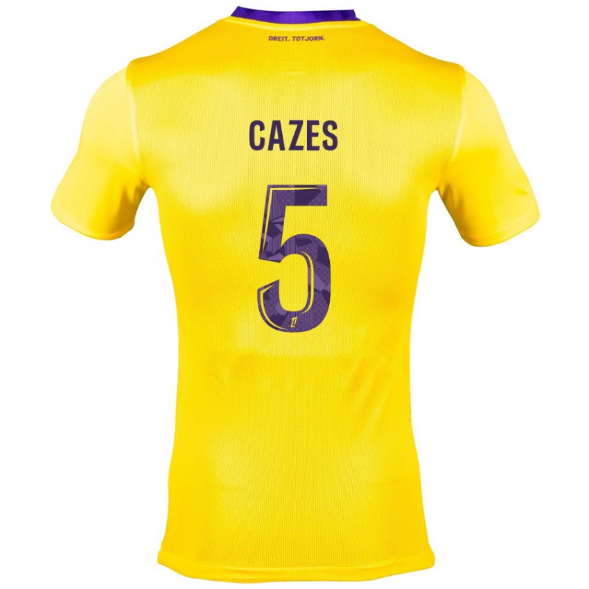 Niño Camiseta Manon Cazes #5 Amarillo Morado 2ª Equipación 2024/25 La Camisa Perú