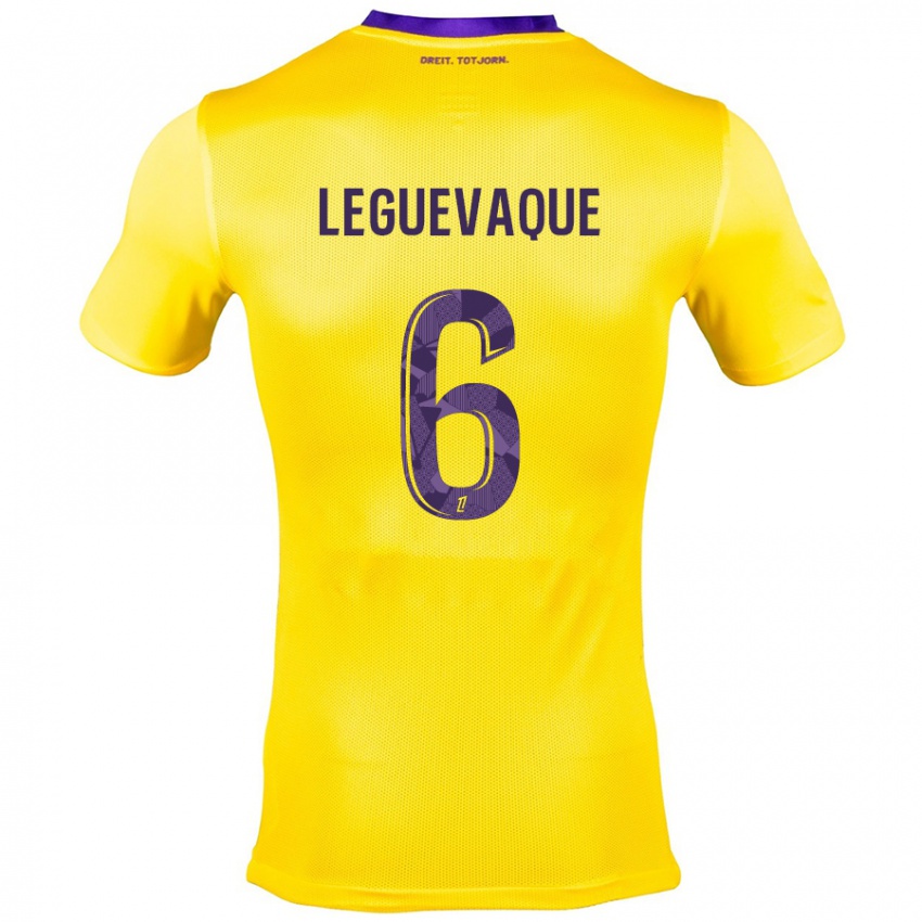 Niño Camiseta Laurie Leguevaque #6 Amarillo Morado 2ª Equipación 2024/25 La Camisa Perú