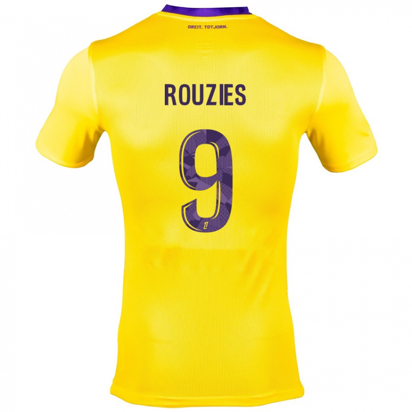 Niño Camiseta Manon Rouzies #9 Amarillo Morado 2ª Equipación 2024/25 La Camisa Perú