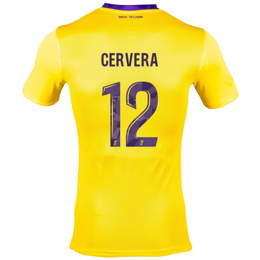 Niño Camiseta Laurianne Cervera #12 Amarillo Morado 2ª Equipación 2024/25 La Camisa Perú