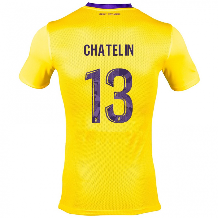 Niño Camiseta Delphin Chatelin #13 Amarillo Morado 2ª Equipación 2024/25 La Camisa Perú