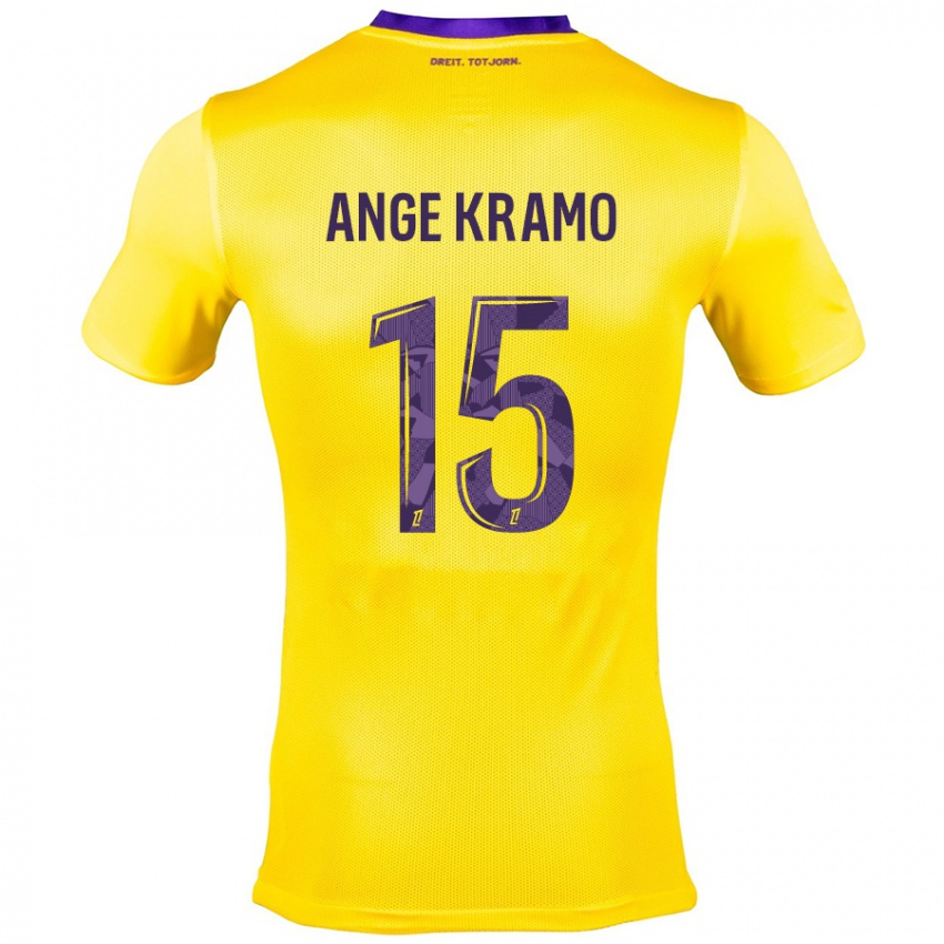 Niño Camiseta Marie Ange Kramo #15 Amarillo Morado 2ª Equipación 2024/25 La Camisa Perú