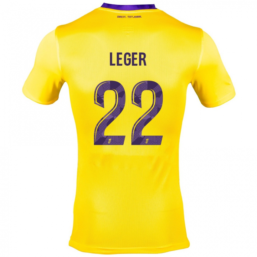 Niño Camiseta Christelle Léger #22 Amarillo Morado 2ª Equipación 2024/25 La Camisa Perú