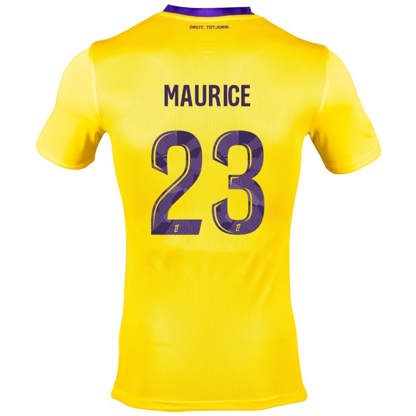 Niño Camiseta Sandra Maurice #23 Amarillo Morado 2ª Equipación 2024/25 La Camisa Perú