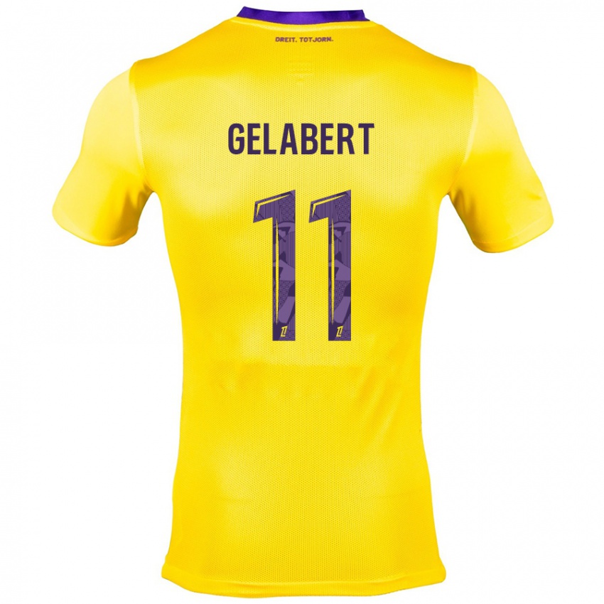 Niño Camiseta César Gelabert #11 Amarillo Morado 2ª Equipación 2024/25 La Camisa Perú