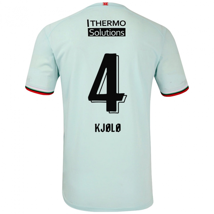 Niño Camiseta Mathias Kjølø #4 Verde Claro 2ª Equipación 2024/25 La Camisa Perú