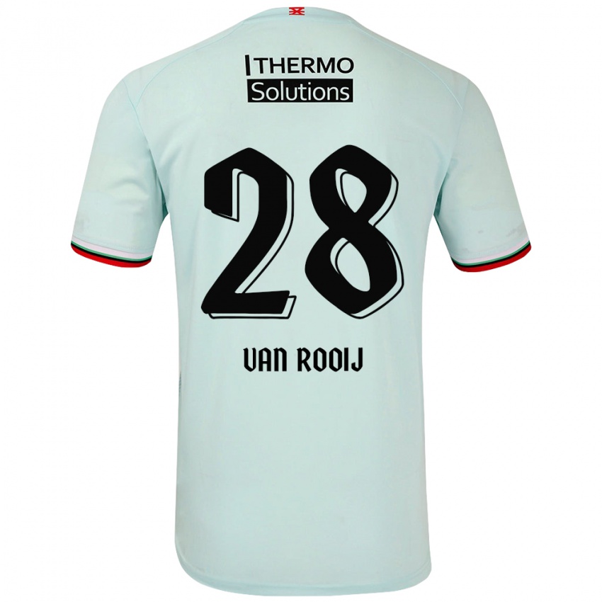 Niño Camiseta Bart Van Rooij #28 Verde Claro 2ª Equipación 2024/25 La Camisa Perú