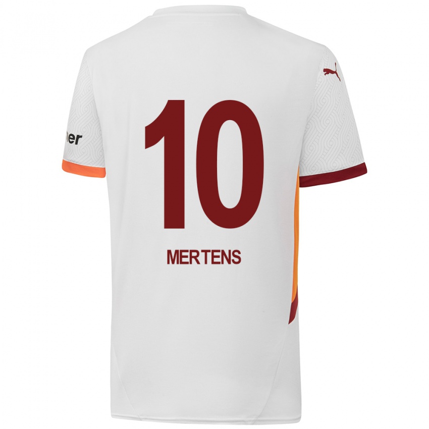 Niño Camiseta Dries Mertens #10 Blanco Amarillo Rojo 2ª Equipación 2024/25 La Camisa Perú