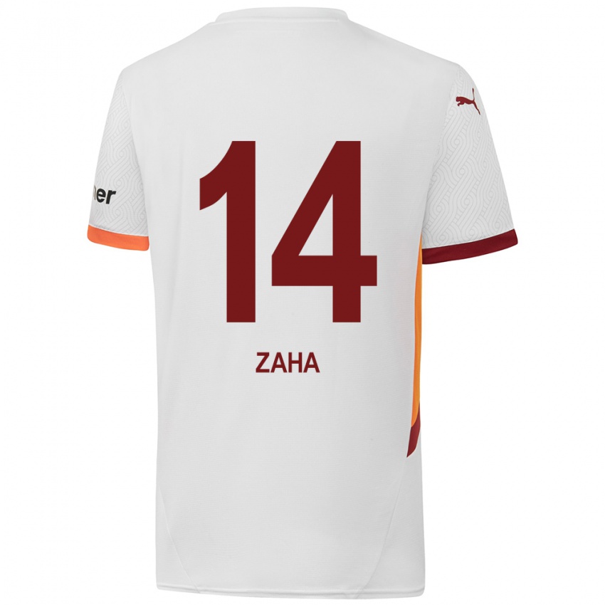 Niño Camiseta Wilfried Zaha #14 Blanco Amarillo Rojo 2ª Equipación 2024/25 La Camisa Perú