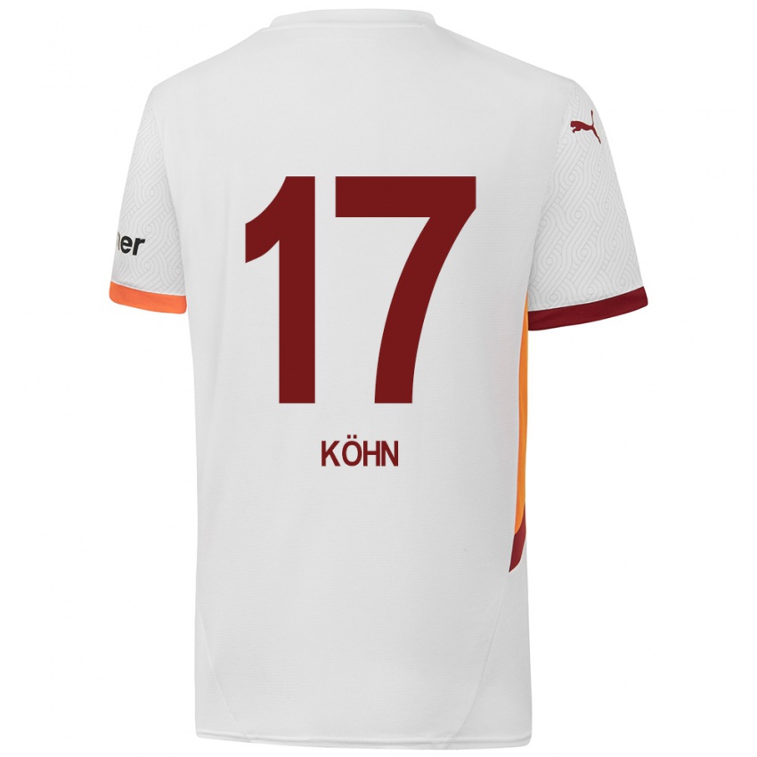 Niño Camiseta Derrick Köhn #17 Blanco Amarillo Rojo 2ª Equipación 2024/25 La Camisa Perú