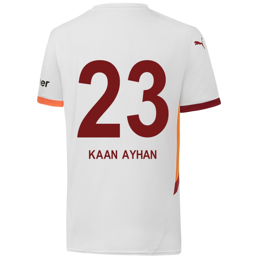 Niño Camiseta Kaan Ayhan #23 Blanco Amarillo Rojo 2ª Equipación 2024/25 La Camisa Perú