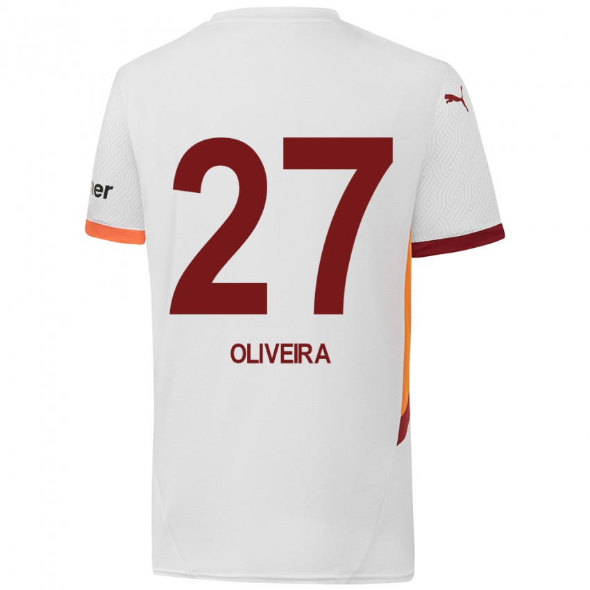 Niño Camiseta Sergio Oliveira #27 Blanco Amarillo Rojo 2ª Equipación 2024/25 La Camisa Perú