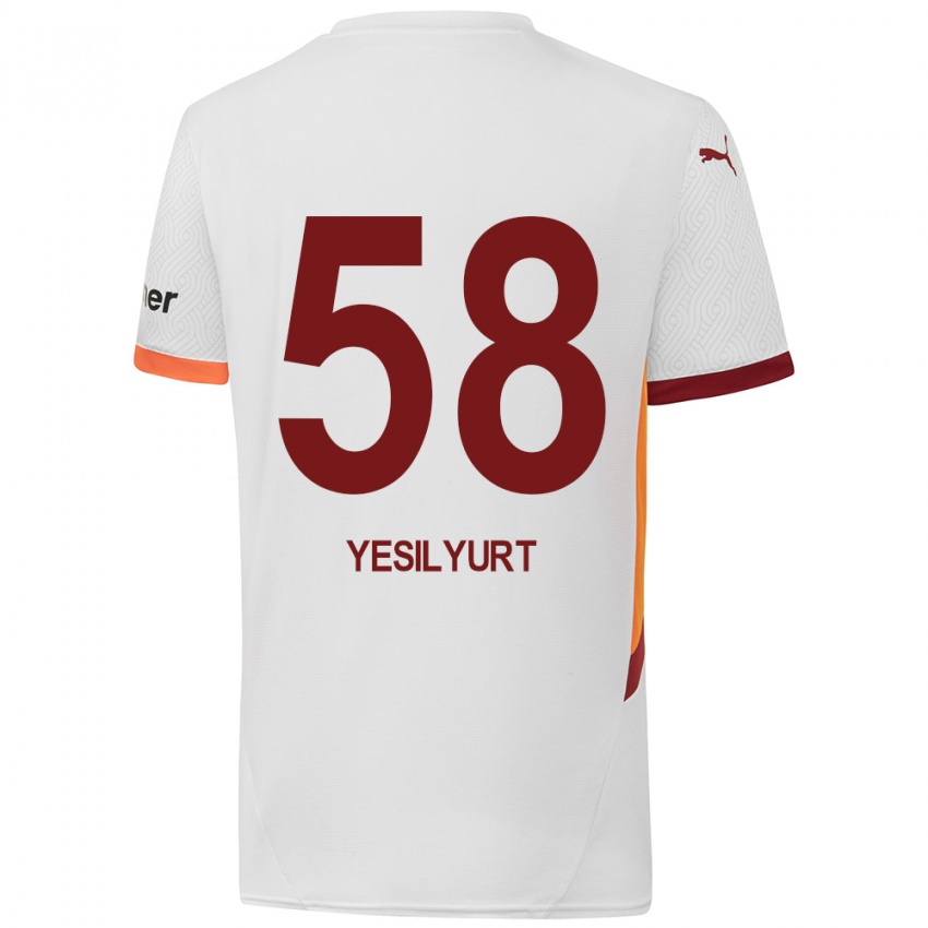 Niño Camiseta Ali Yeşilyurt #58 Blanco Amarillo Rojo 2ª Equipación 2024/25 La Camisa Perú