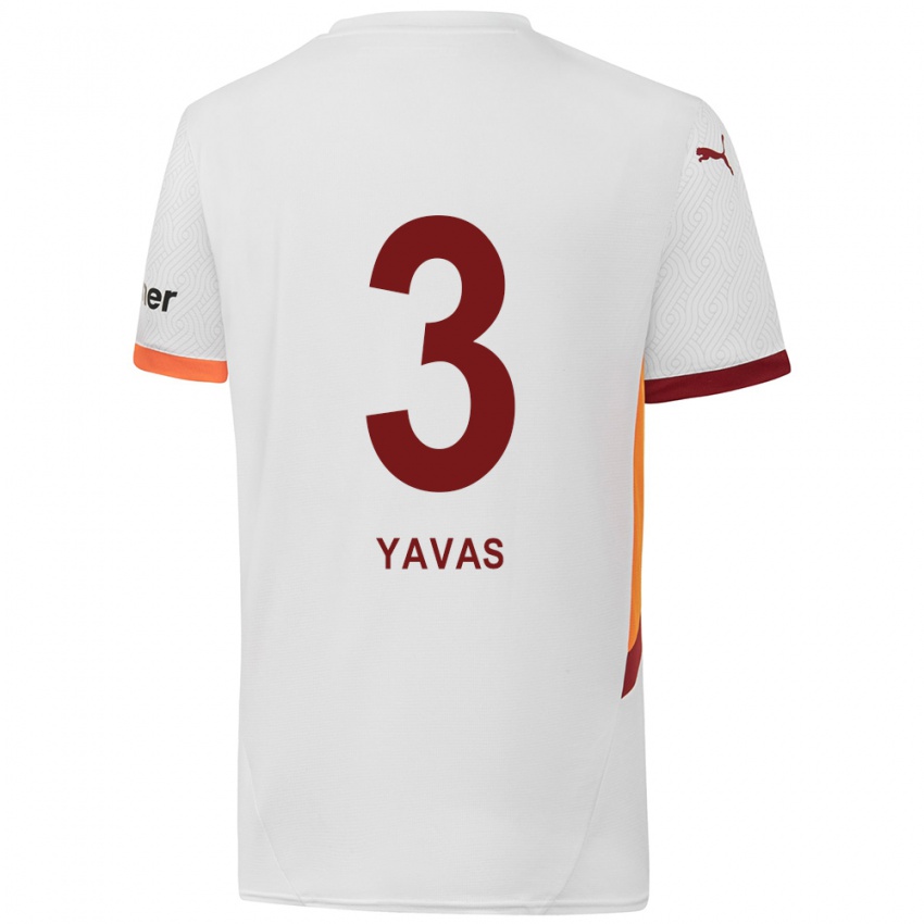 Niño Camiseta Arda Yavas #3 Blanco Amarillo Rojo 2ª Equipación 2024/25 La Camisa Perú