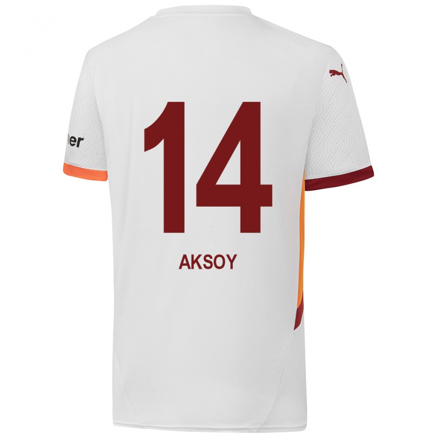 Niño Camiseta Berkan Aksoy #14 Blanco Amarillo Rojo 2ª Equipación 2024/25 La Camisa Perú