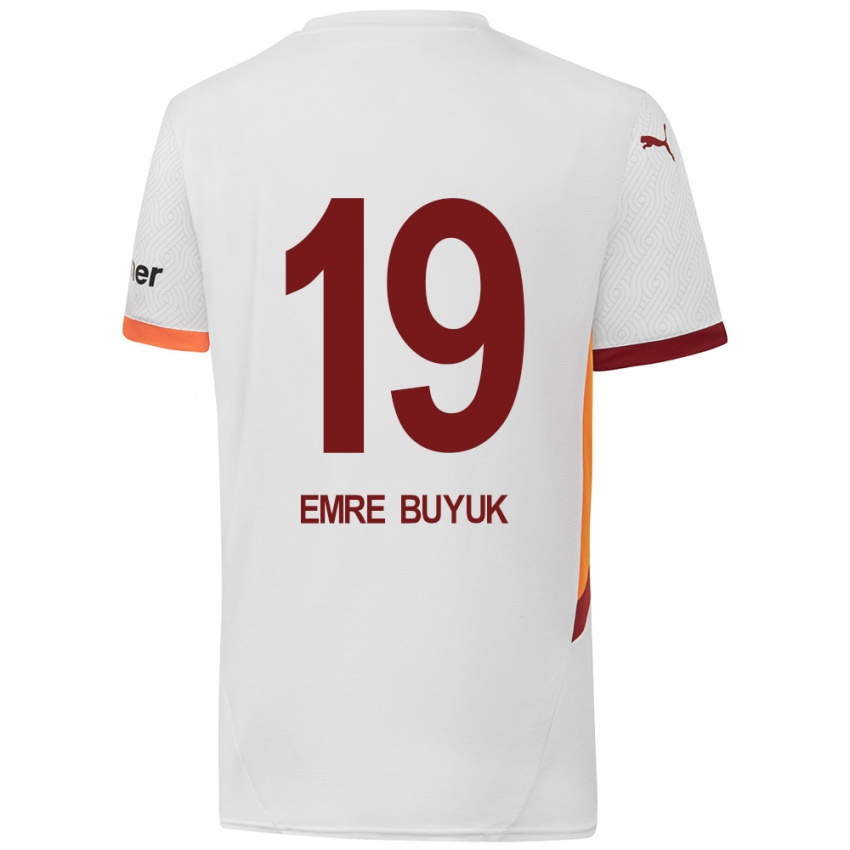 Niño Camiseta Enes Emre Büyük #19 Blanco Amarillo Rojo 2ª Equipación 2024/25 La Camisa Perú