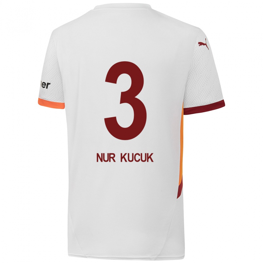 Niño Camiseta Rabia Nur Küçük #3 Blanco Amarillo Rojo 2ª Equipación 2024/25 La Camisa Perú