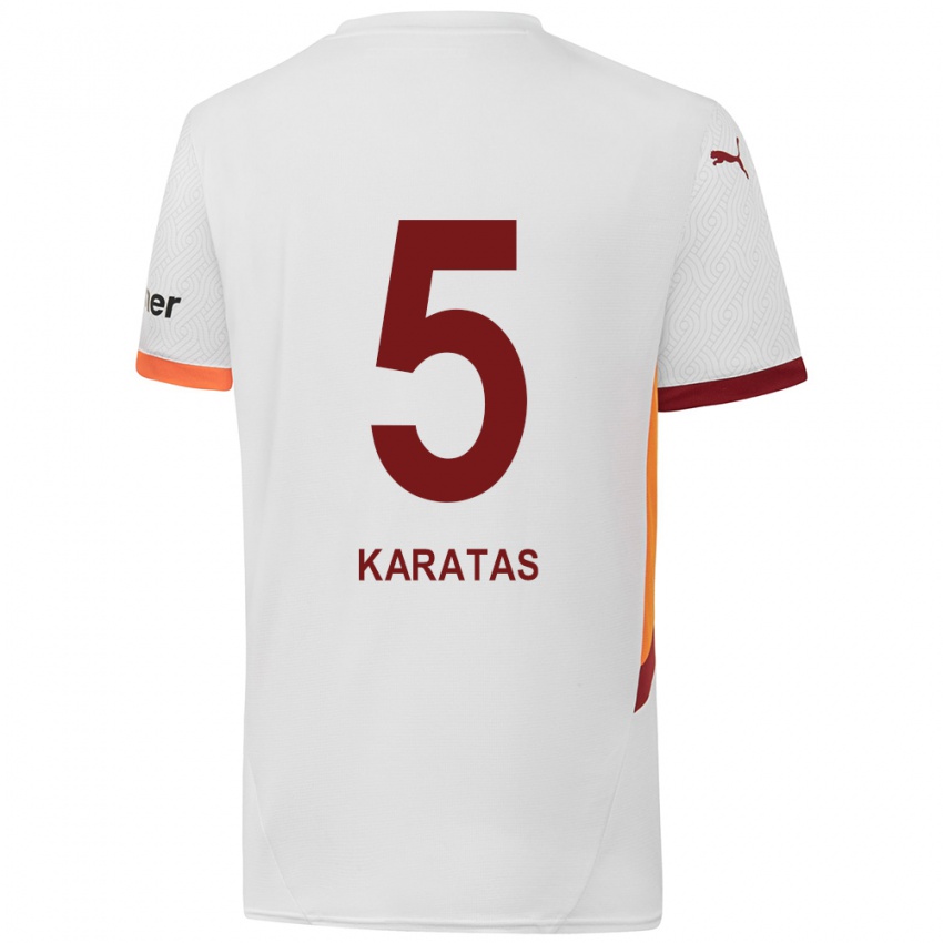 Niño Camiseta Eda Karataş #5 Blanco Amarillo Rojo 2ª Equipación 2024/25 La Camisa Perú