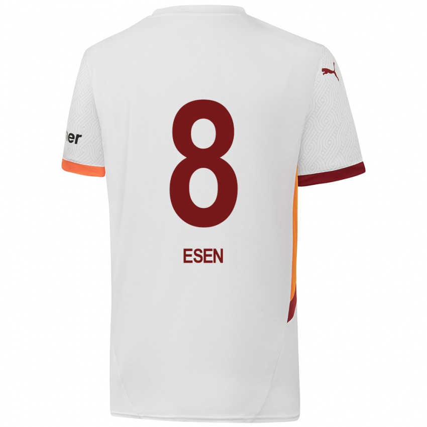 Niño Camiseta Emine Ecem Esen #8 Blanco Amarillo Rojo 2ª Equipación 2024/25 La Camisa Perú