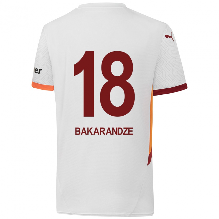 Niño Camiseta Kristina Bakarandze #18 Blanco Amarillo Rojo 2ª Equipación 2024/25 La Camisa Perú