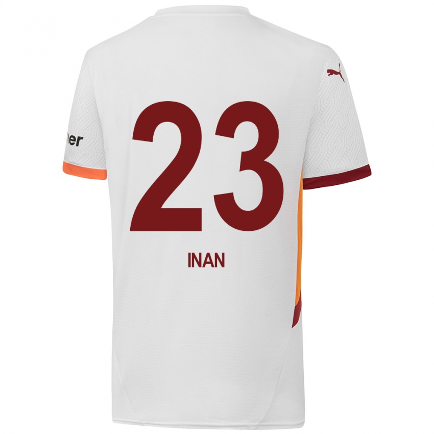 Niño Camiseta Müge İnan #23 Blanco Amarillo Rojo 2ª Equipación 2024/25 La Camisa Perú