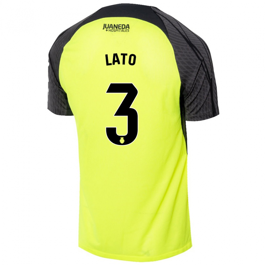 Niño Camiseta Toni Lato #3 Verde Fluorescente Negro 2ª Equipación 2024/25 La Camisa Perú