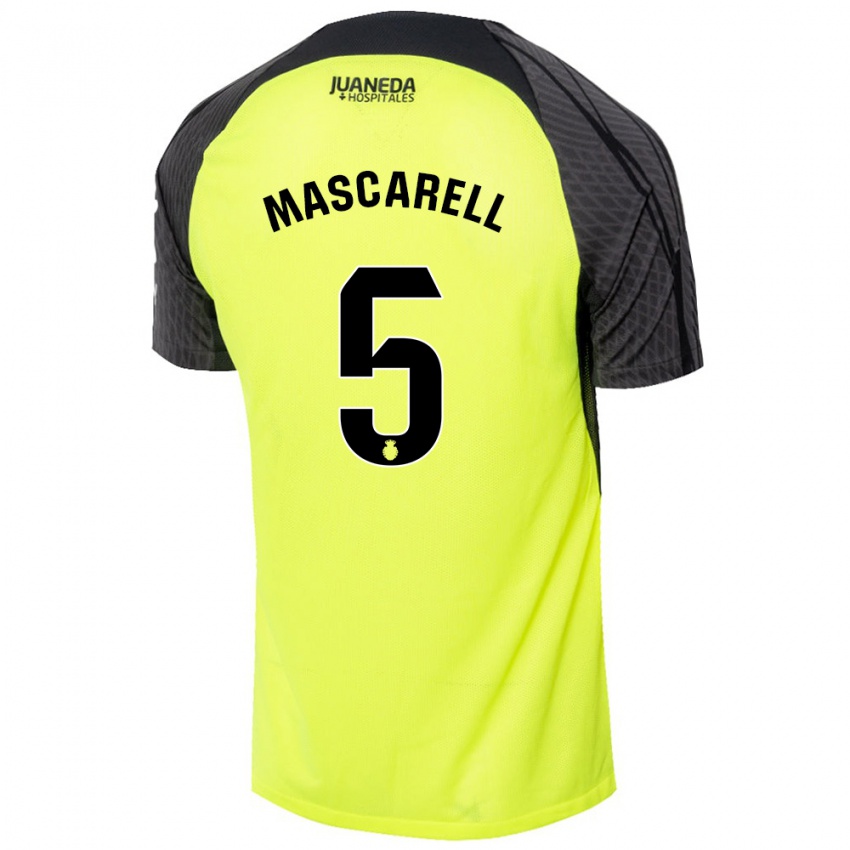 Niño Camiseta Omar Mascarell #5 Verde Fluorescente Negro 2ª Equipación 2024/25 La Camisa Perú