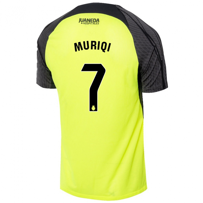 Niño Camiseta Vedat Muriqi #7 Verde Fluorescente Negro 2ª Equipación 2024/25 La Camisa Perú