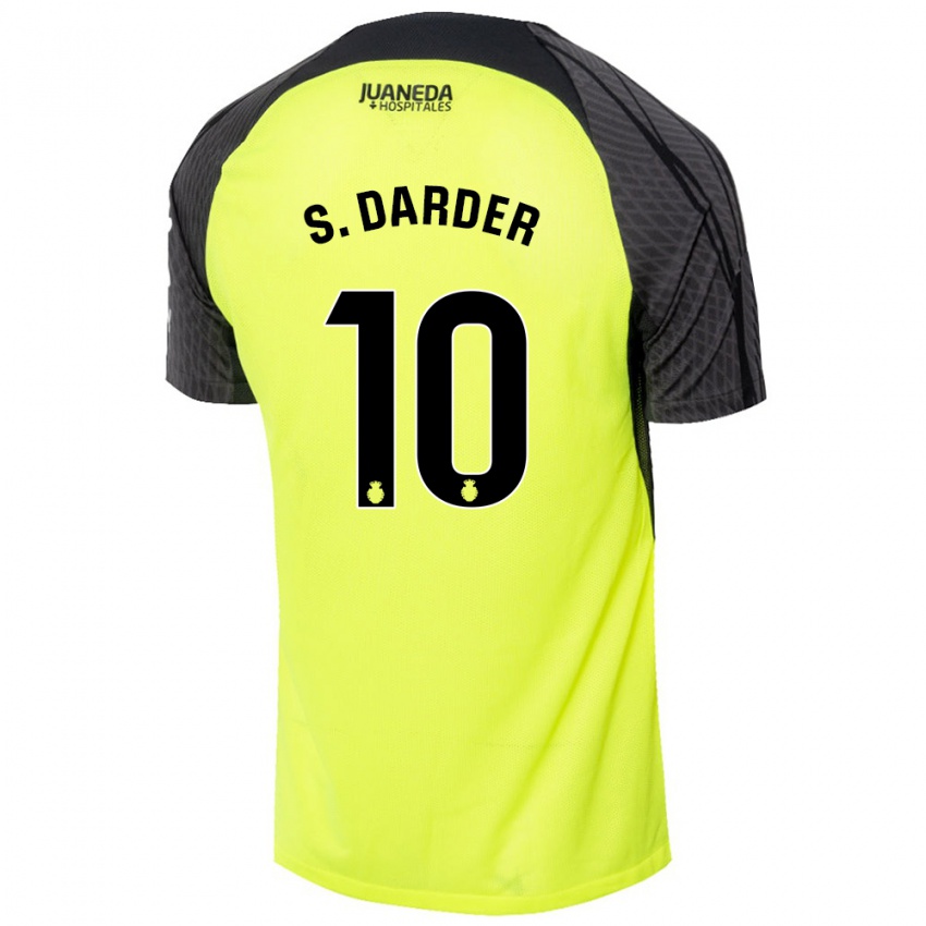 Niño Camiseta Sergi Darder #10 Verde Fluorescente Negro 2ª Equipación 2024/25 La Camisa Perú