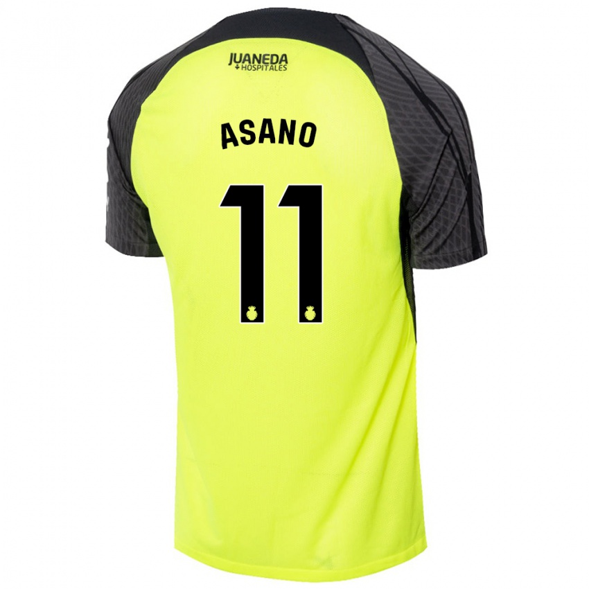 Niño Camiseta Takuma Asano #11 Verde Fluorescente Negro 2ª Equipación 2024/25 La Camisa Perú