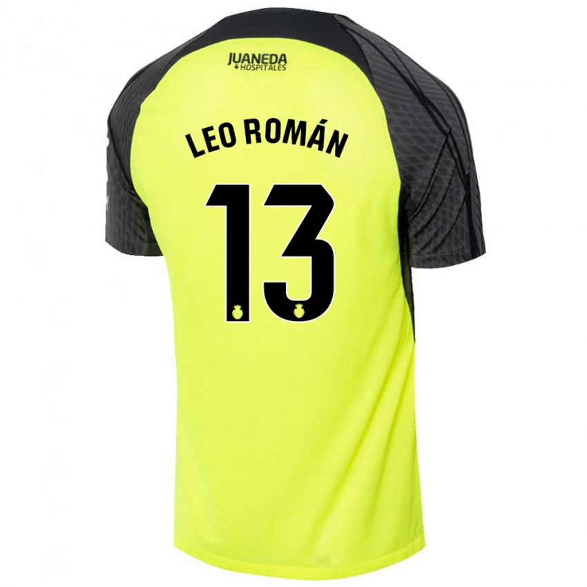 Niño Camiseta Leo Román #13 Verde Fluorescente Negro 2ª Equipación 2024/25 La Camisa Perú