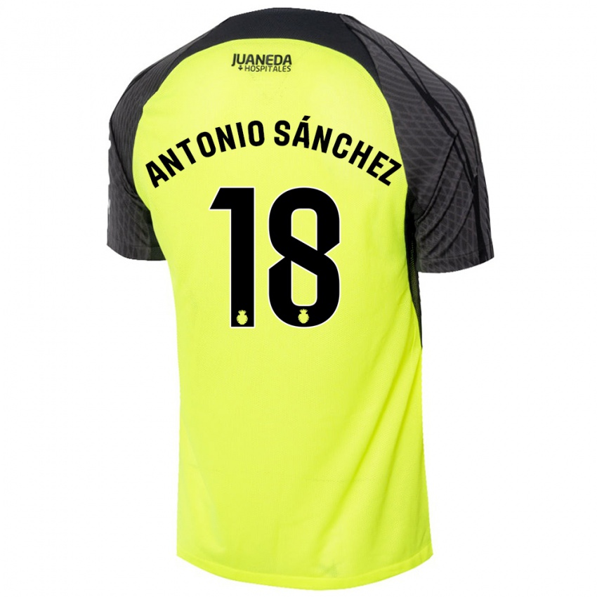 Niño Camiseta Antonio Sánchez #18 Verde Fluorescente Negro 2ª Equipación 2024/25 La Camisa Perú