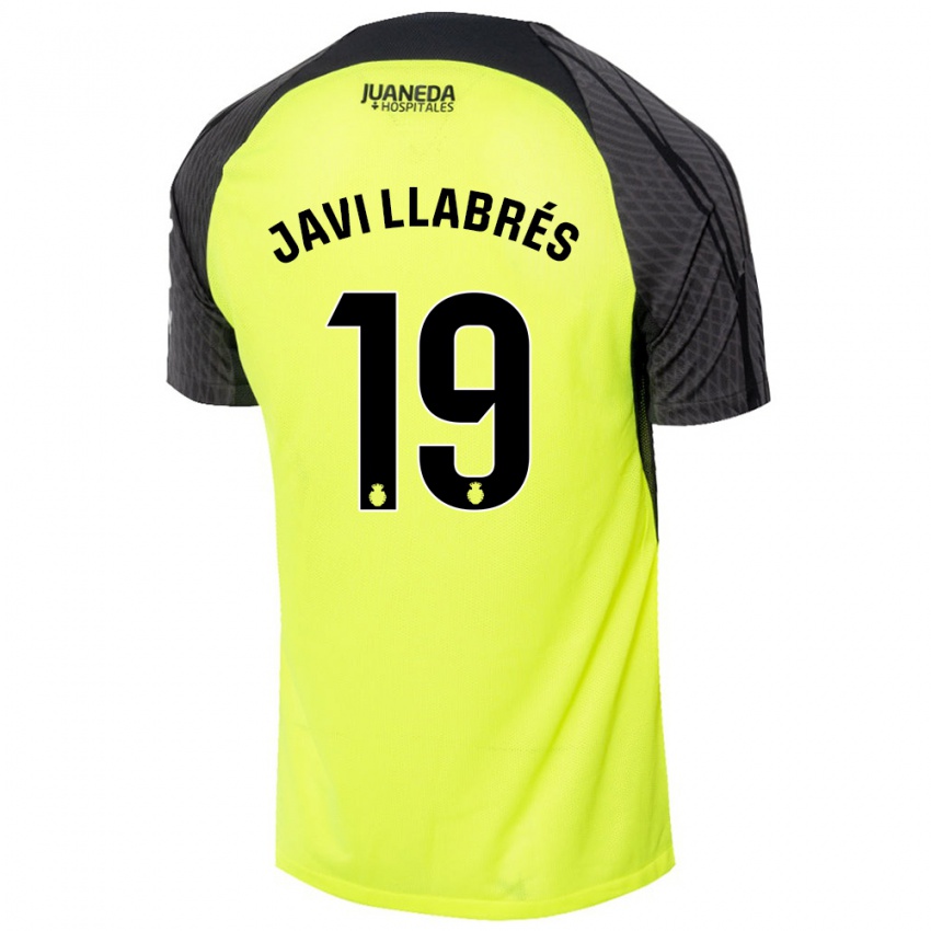 Niño Camiseta Javi Llabrés #19 Verde Fluorescente Negro 2ª Equipación 2024/25 La Camisa Perú