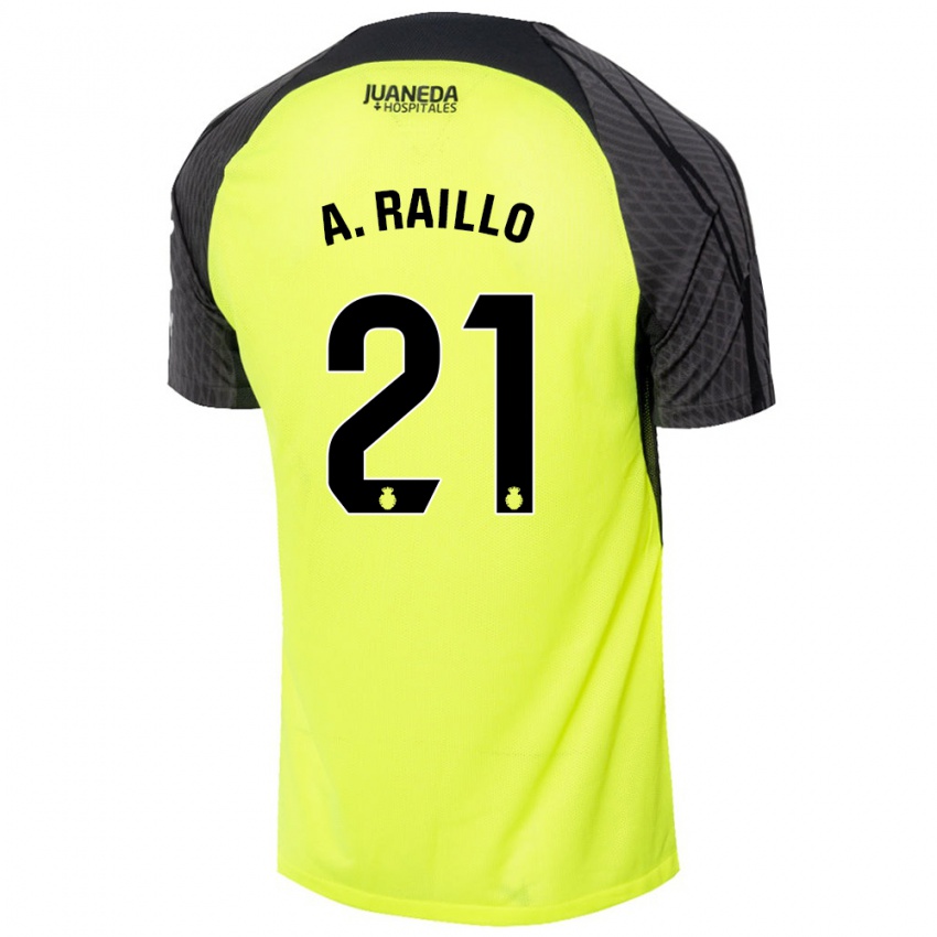 Niño Camiseta Antonio Raíllo #21 Verde Fluorescente Negro 2ª Equipación 2024/25 La Camisa Perú