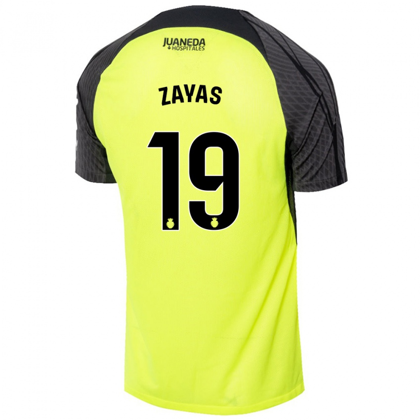 Niño Camiseta Yosmel Zayas #19 Verde Fluorescente Negro 2ª Equipación 2024/25 La Camisa Perú