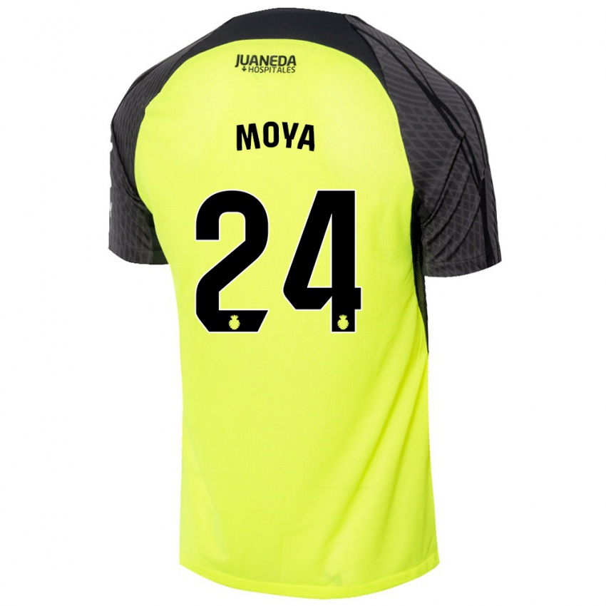 Niño Camiseta Pablo Moyá #24 Verde Fluorescente Negro 2ª Equipación 2024/25 La Camisa Perú