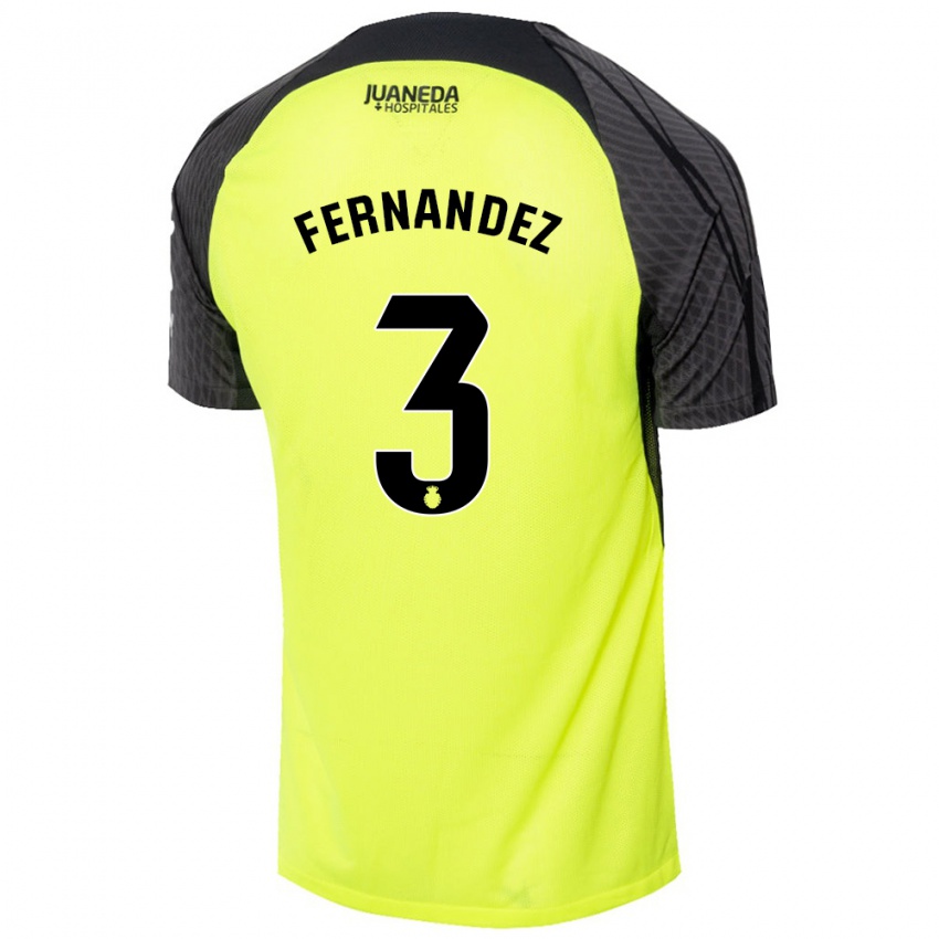 Niño Camiseta Marcos Fernández #3 Verde Fluorescente Negro 2ª Equipación 2024/25 La Camisa Perú