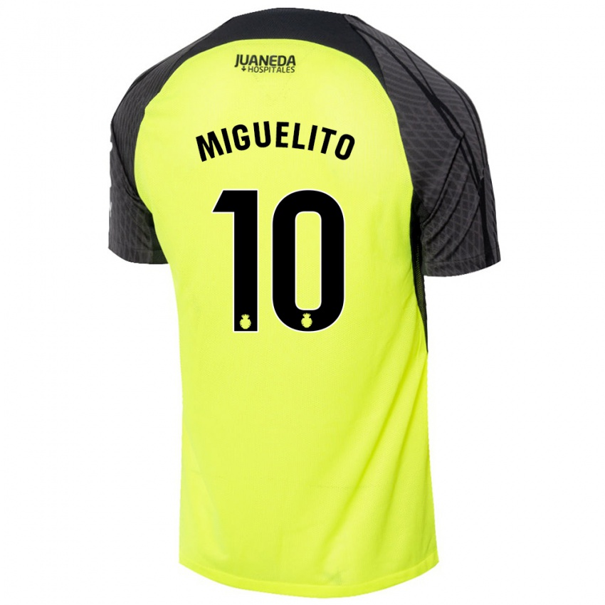 Niño Camiseta Miguelito #10 Verde Fluorescente Negro 2ª Equipación 2024/25 La Camisa Perú