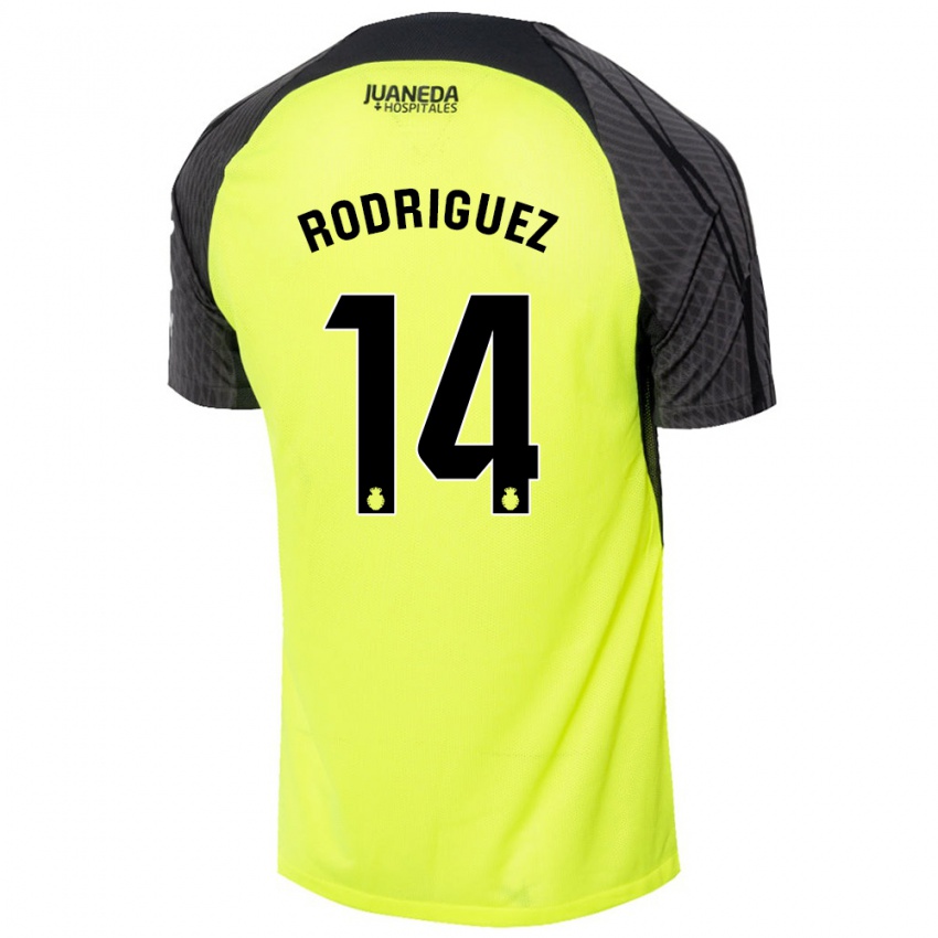 Niño Camiseta Diego Rodríguez #14 Verde Fluorescente Negro 2ª Equipación 2024/25 La Camisa Perú