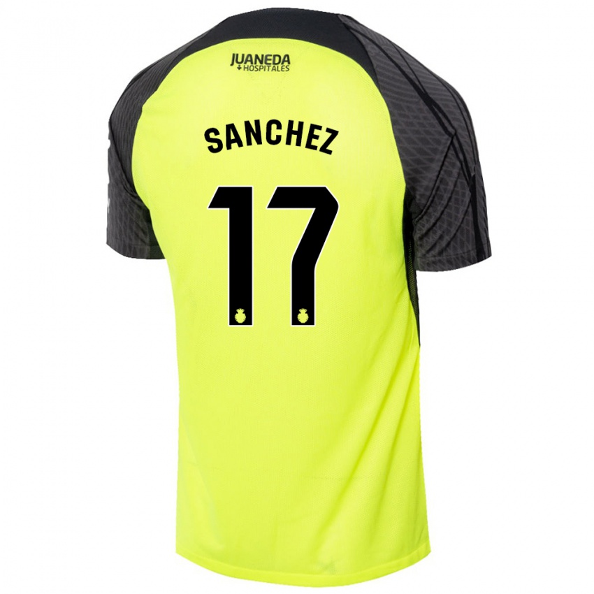 Niño Camiseta Avelino Sánchez #17 Verde Fluorescente Negro 2ª Equipación 2024/25 La Camisa Perú