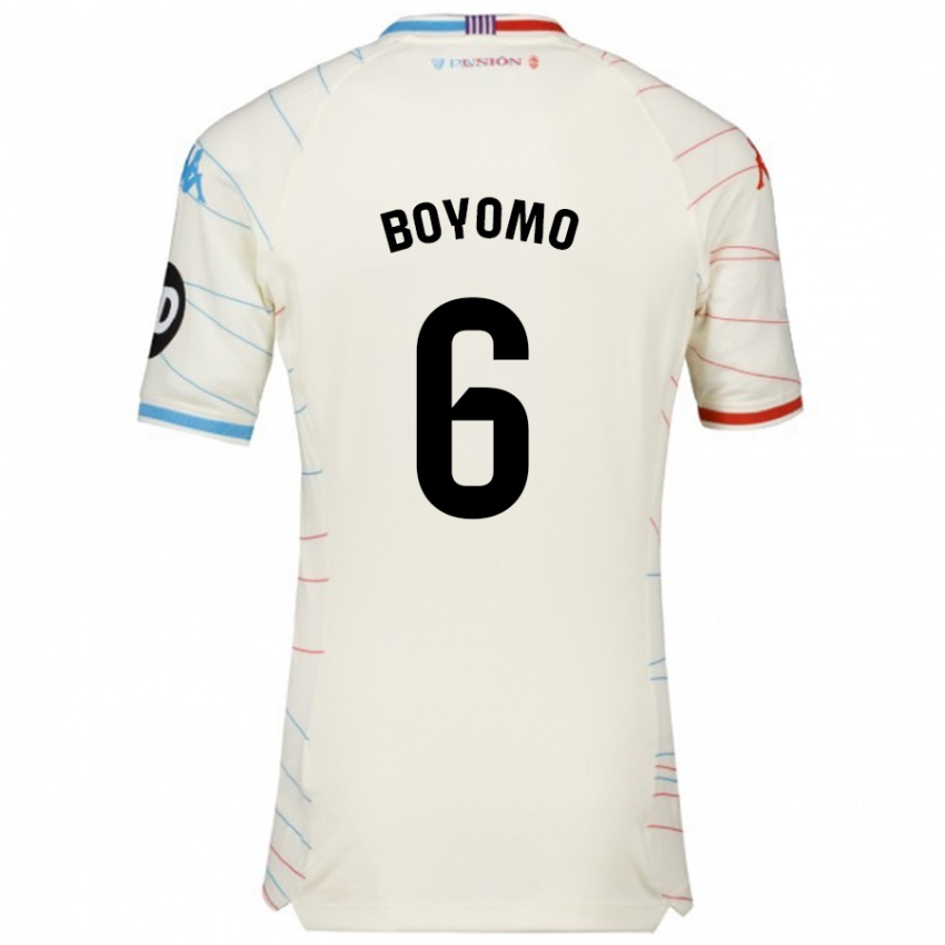 Niño Camiseta Enzo Boyomo #6 Blanco Rojo Azul 2ª Equipación 2024/25 La Camisa Perú